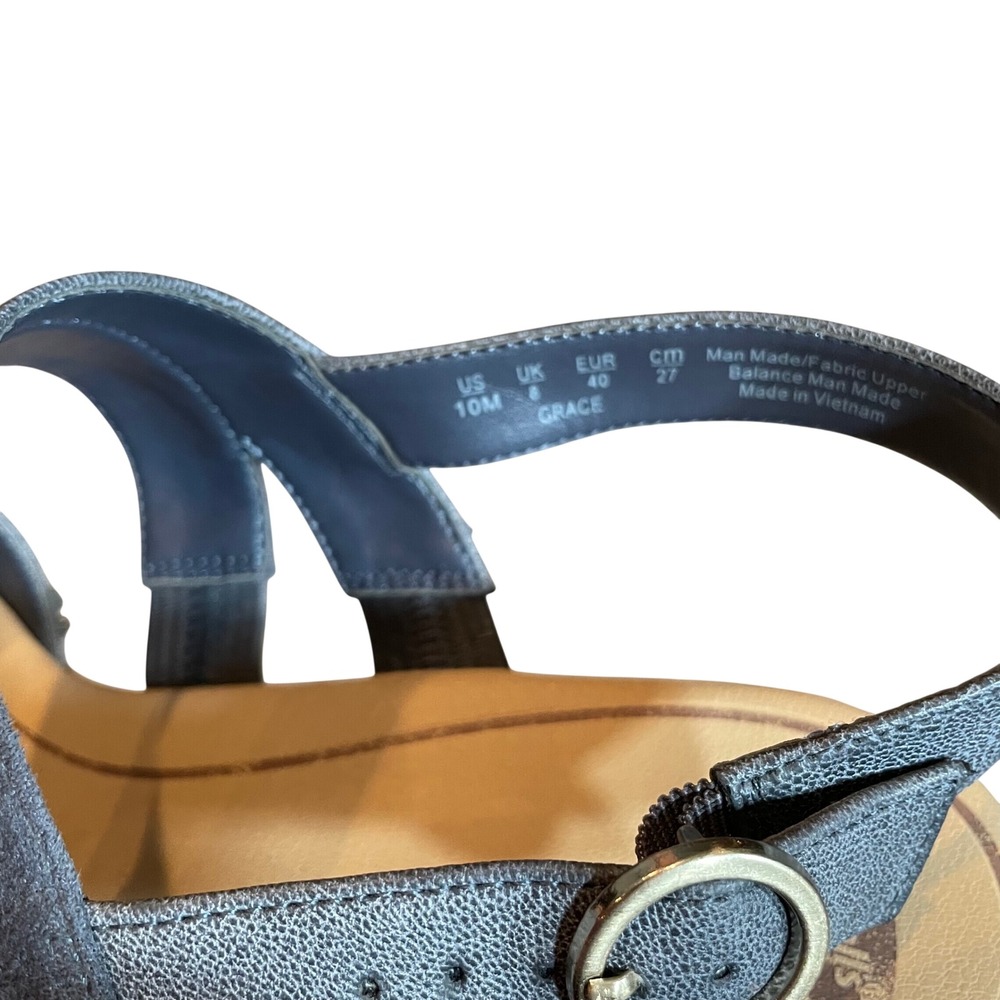 Dr. Scholls Grace Navy Blue Wedge Sandals Womens 10M Slingback Comfort Shoes - Picture 5 of 7